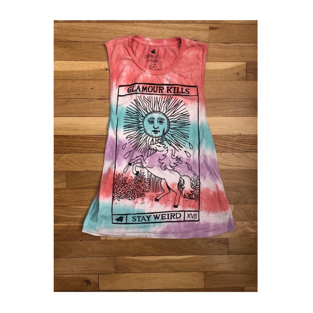 Tie dye graphic muscle tank
